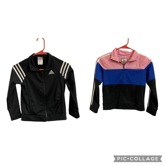Adidas (Bundle of 2) Kids Track Jackets - Black and Pink/Blue - Picture 1 of 10